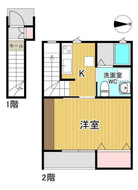 レセナ緑町A(1K/2階)の間取り写真