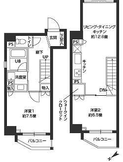 オーキッドレジデンス蔵前II(2LDK/9階)の間取り写真