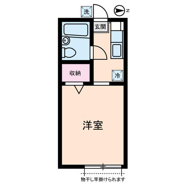 エテルネル碑衾(1K/2階)の間取り写真
