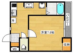 エールメゾン己斐上 壱番館(1K/1階)の間取り写真