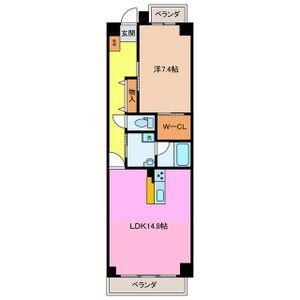 MS MANSION(1LDK/2階)の間取り写真