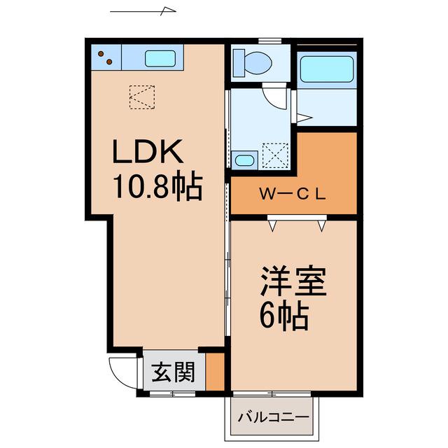 TJ船尾4(1LDK/1階)の間取り写真