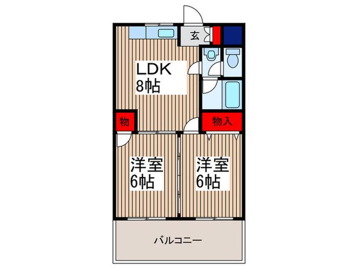 第二春日ビル(2LDK/2階)の間取り写真