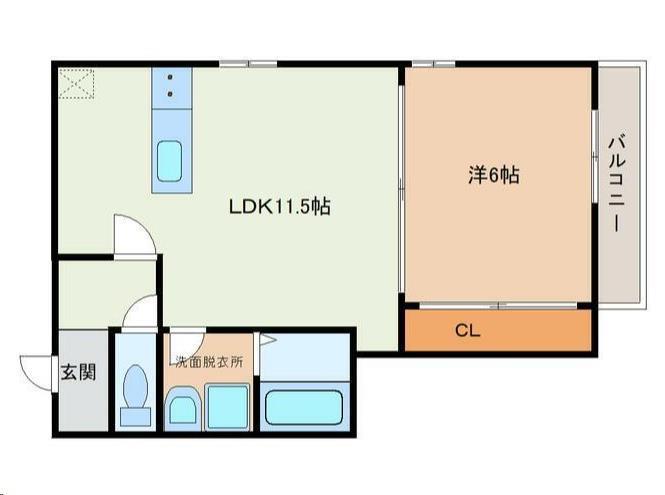 サンパークIII(1LDK/3階)の間取り写真