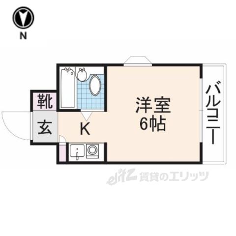 シティパレス生駒P-2(1K/4階)の間取り写真