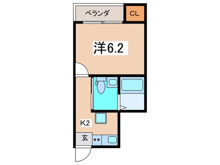 中新田A号棟(1K/1階)の間取り写真
