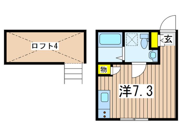 PRIMA CLASSICO(ワンルーム/1階)の間取り写真