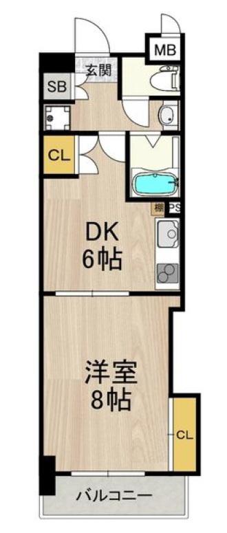 コンソラーレ日本橋(1DK/5階)の間取り写真