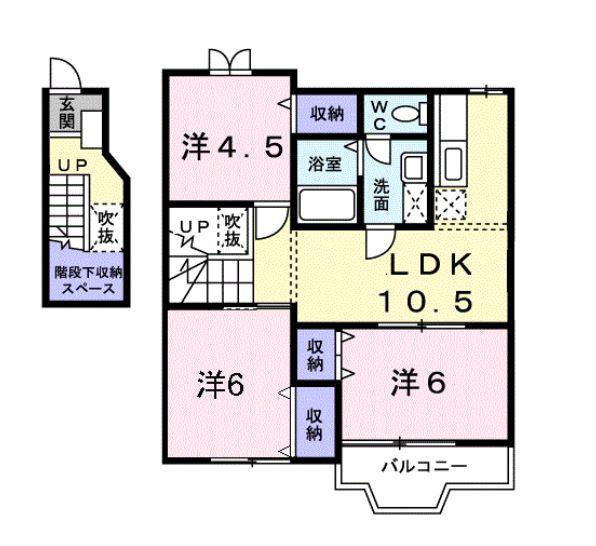 シャルマン・シャトレB(3LDK/2階)の間取り写真