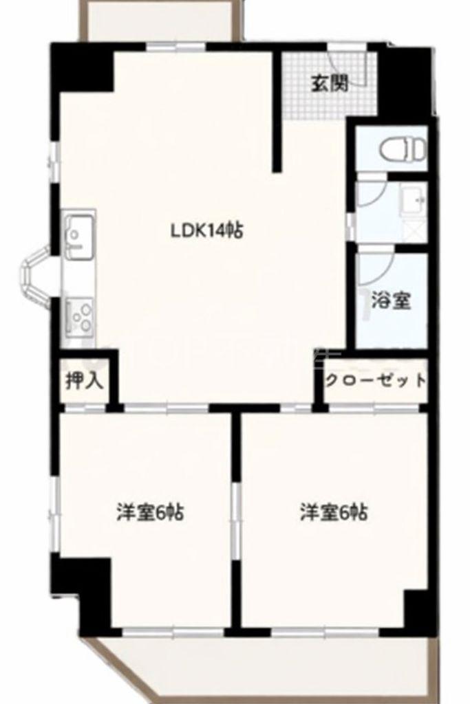 レミー・プライデK2(2LDK/2階)の間取り写真