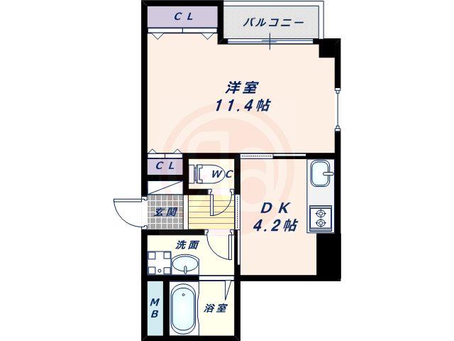 アミティ小阪(1DK/5階)の間取り写真