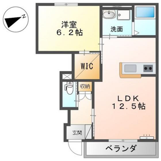 サンコート長束(1LDK/1階)の間取り写真