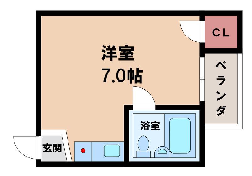ハイツ沙羅(ワンルーム/4階)の間取り写真