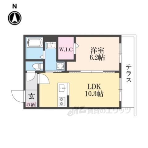 フリーガーデン(1LDK/2階)の間取り写真