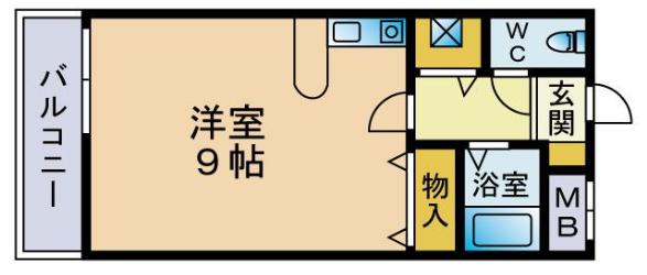 パラッツオ春日(ワンルーム/2階)の間取り写真