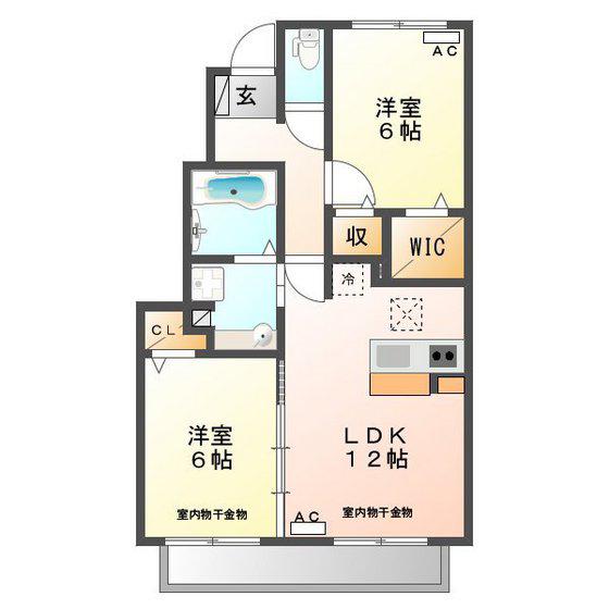 ベルウッド(2LDK/1階)の間取り写真