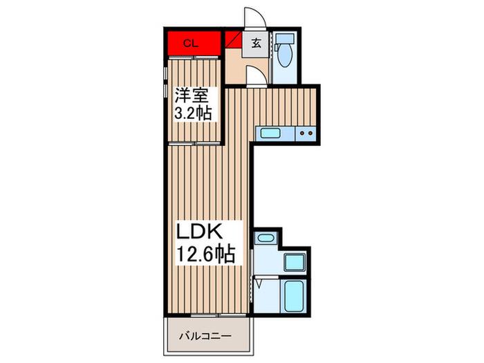 REGALESTTII(1LDK/3階)の間取り写真
