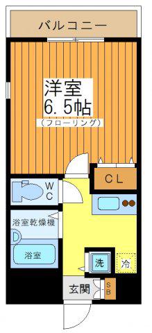 ヴェルト柿の木坂(1K/3階)の間取り写真