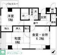 テンダーハウスII番館(2DK/2階)の間取り写真