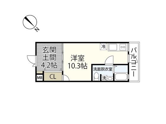 RICHE廿日市(ワンルーム/3階)の間取り写真