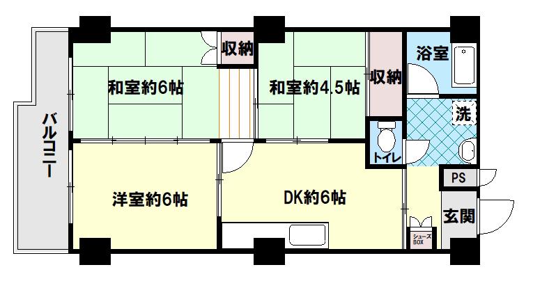 第2河合ビル(3DK/3階)の間取り写真
