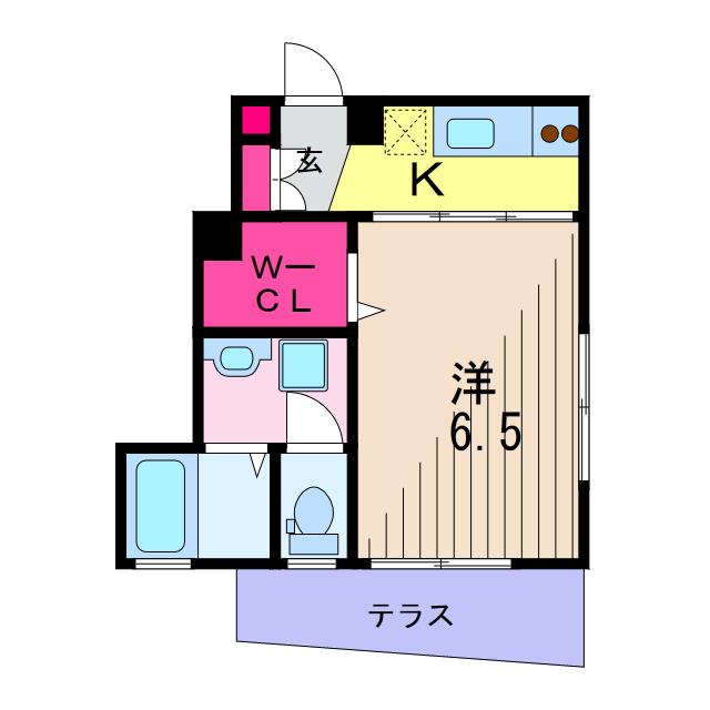 MAISONVERTEB(1K/1階)の間取り写真