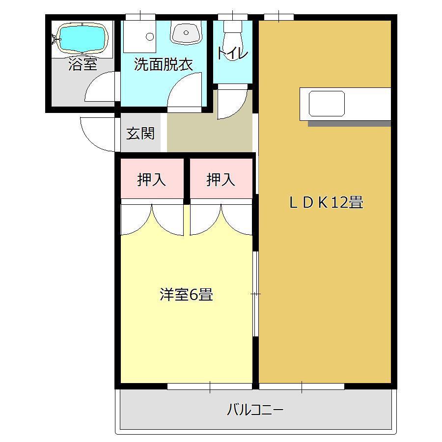 ライフステーションC(1LDK/2階)の間取り写真