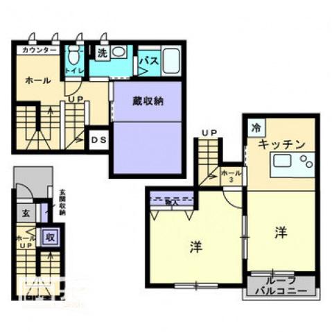 BELLE LEAD ORANGE HOUSE(1LDK/2階)の間取り写真