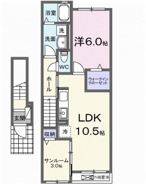 JR信越本線 安茂里駅 徒歩16分 2階建 新築(1LDK/2階)の間取り写真
