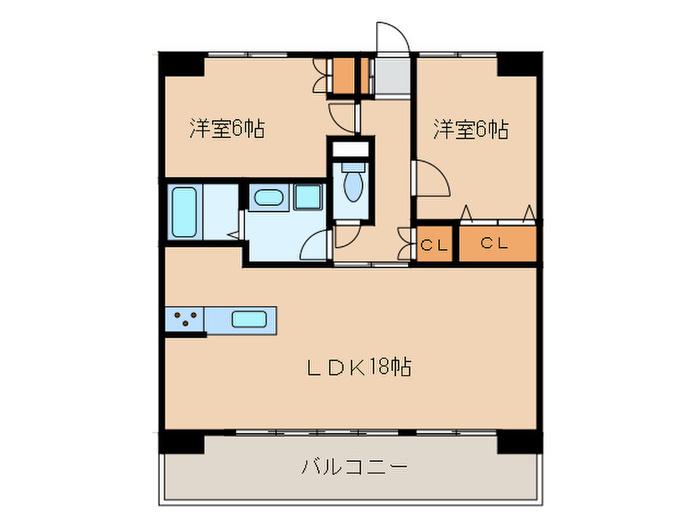 S-FORT上小田井(2LDK/9階)の間取り写真