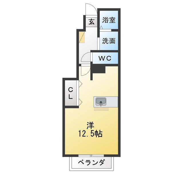 サン フィット1(ワンルーム/1階)の間取り写真