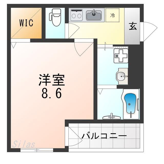 フジパレス加賀屋II番館(1K/3階)の間取り写真