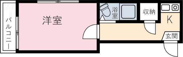 ホワイトヒルズ(1K/1階)の間取り写真