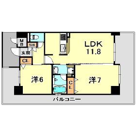 エステムプラザ神戸西Vミラージュ(2LDK/8階)の間取り写真