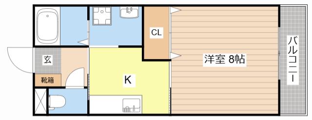 グランシャリオ北山(1K/2階)の間取り写真