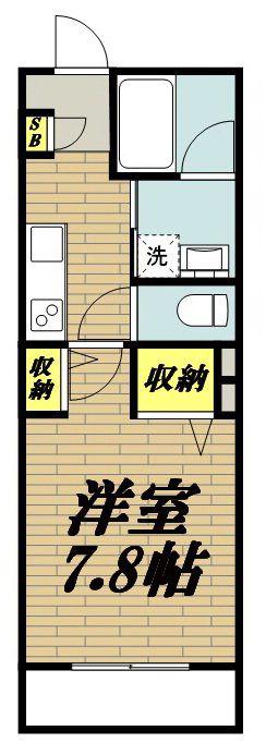 ASAHICHARMANT(1K/1階)の間取り写真