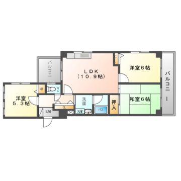 コスモガーデン(3LDK/3階)の間取り写真