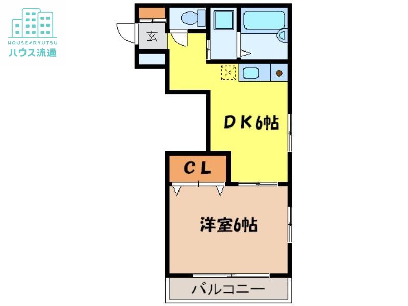 コフレI(1DK/2階)の間取り写真