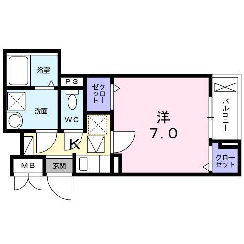 ストーンリバー(1K/1階)の間取り写真