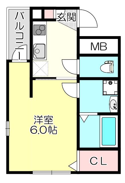 PRIMAVERAII(1K/2階)の間取り写真