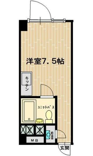 弓和三田ビジデンス(ワンルーム/3階)の間取り写真