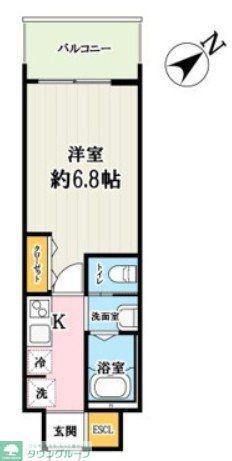 キャメル草加谷塚2丁目A棟(1K/3階)の間取り写真