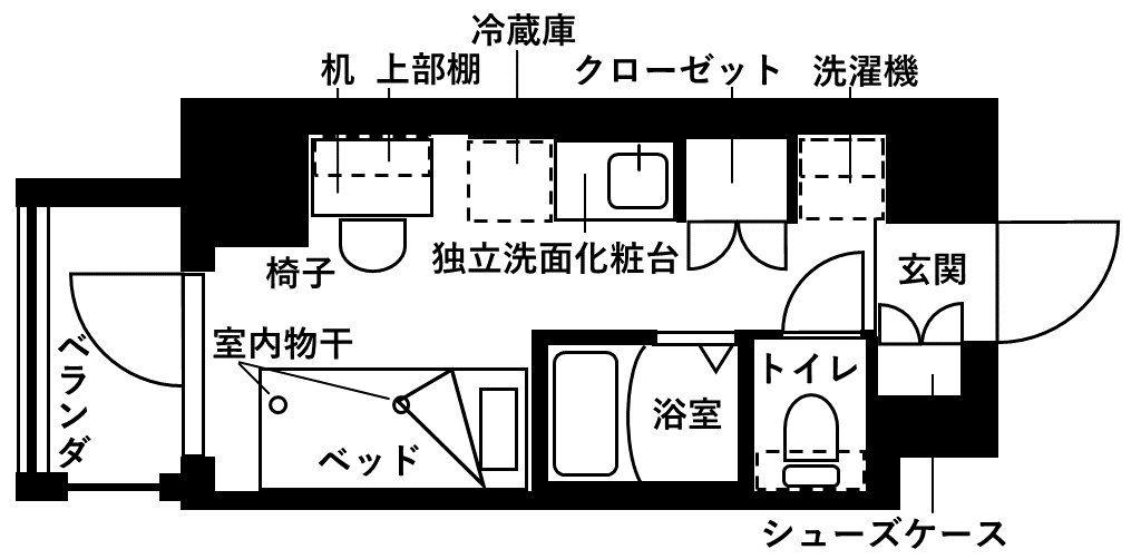 フレンシアエール仙川(ワンルーム/4階)の間取り写真