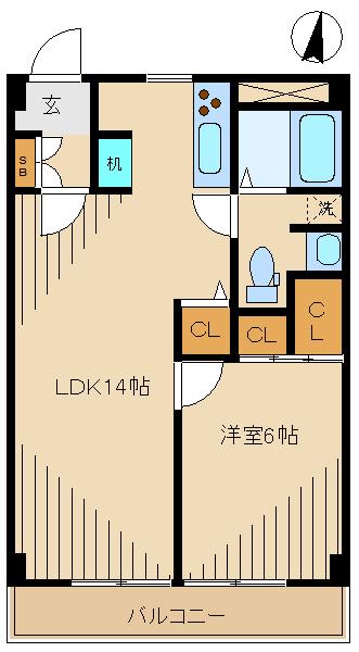 A-1241(1LDK/2階)の間取り写真