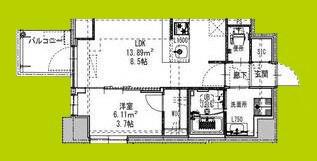 S-RESIDENCE阿波座CHIARO(1LDK/4階)の間取り写真