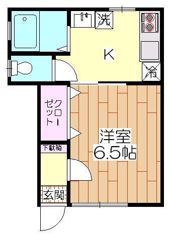 サン・スクウェア(1K/2階)の間取り写真