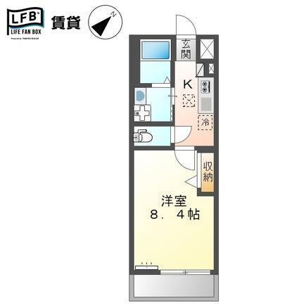 ホクレア(1K/2階)の間取り写真