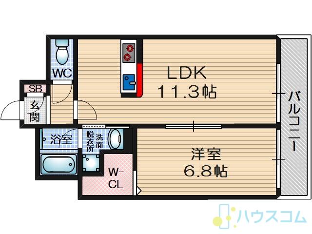 アムール彩都Ⅱ(1LDK/1階)の間取り写真