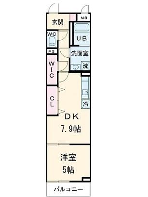プレジデントガーデンD(1DK/3階)の間取り写真