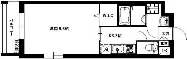 ビリーヴヒルズII(1K/1階)の間取り写真